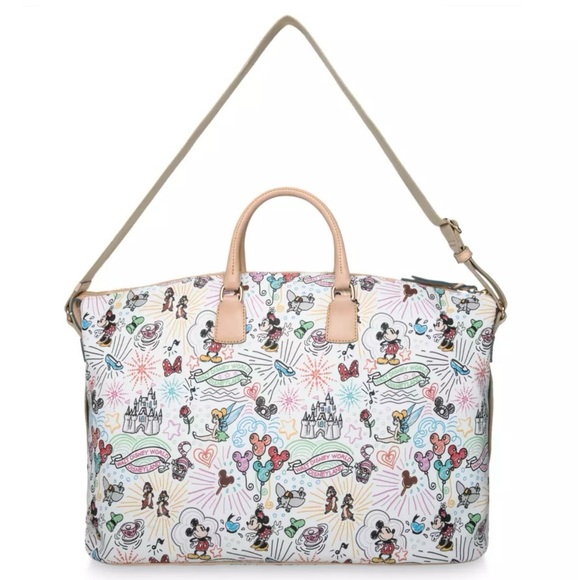 Dooney & Bourke Disney World Sketch Weekender Bag Leather Disneyland Parks NWT - Picture 4 of 10